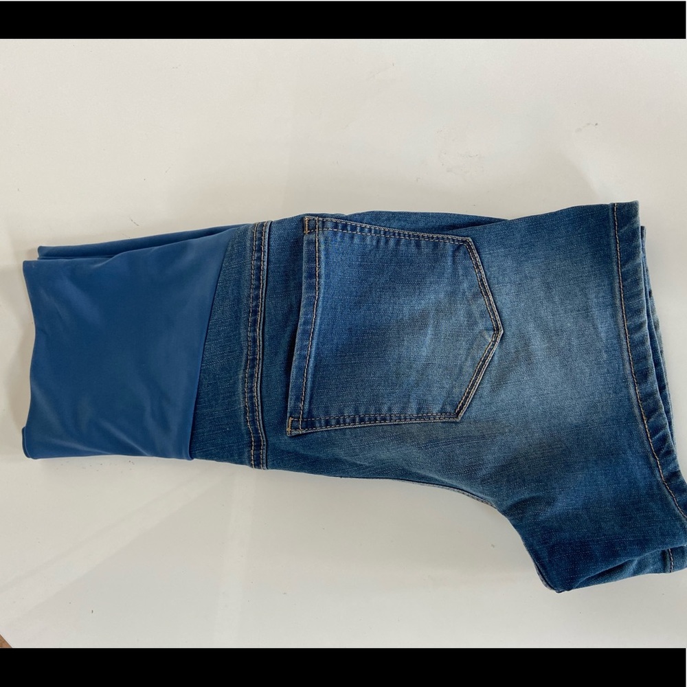 Pregnancy Maternity jeans short pale blue